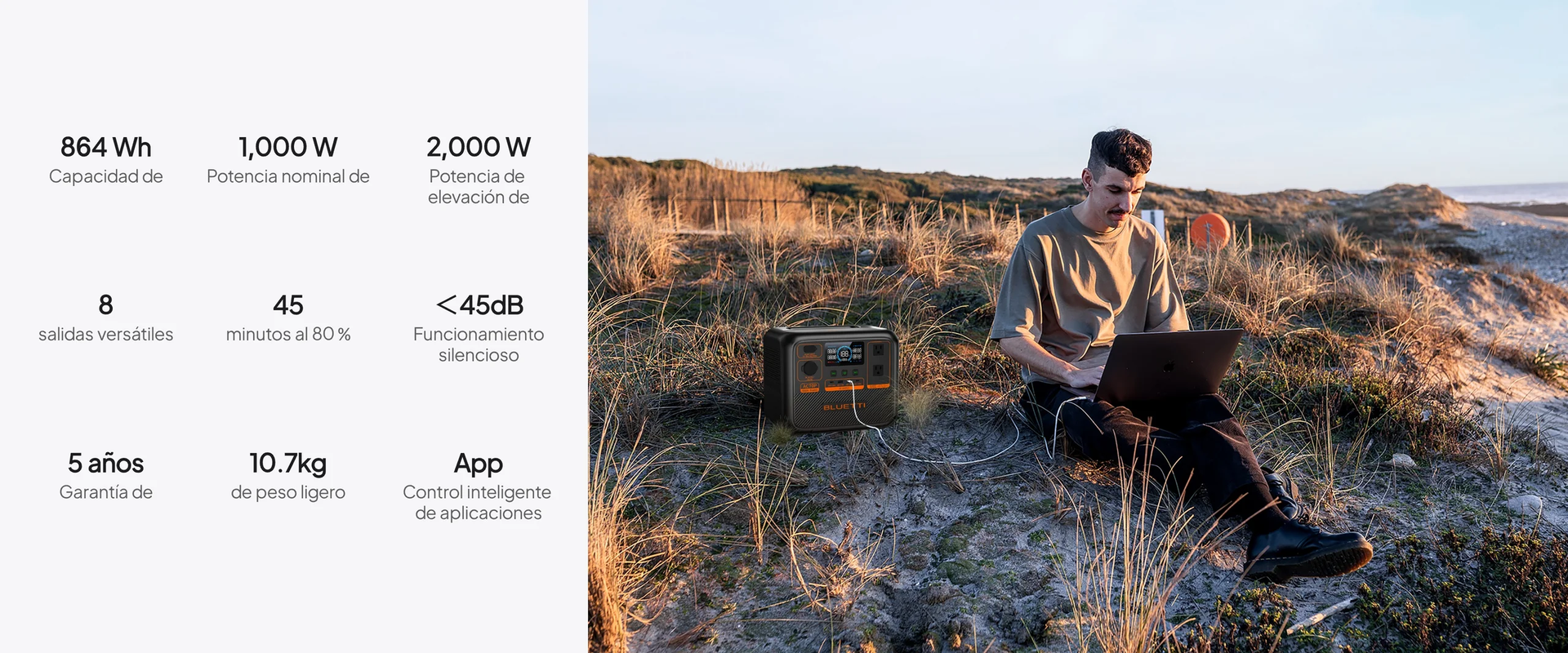 BLUETTI AC70P Estación de energía portátil | 1,000 W 864 Wh